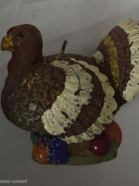 Vintage Hand-Painted  Turkey Figurine Decorative Candle